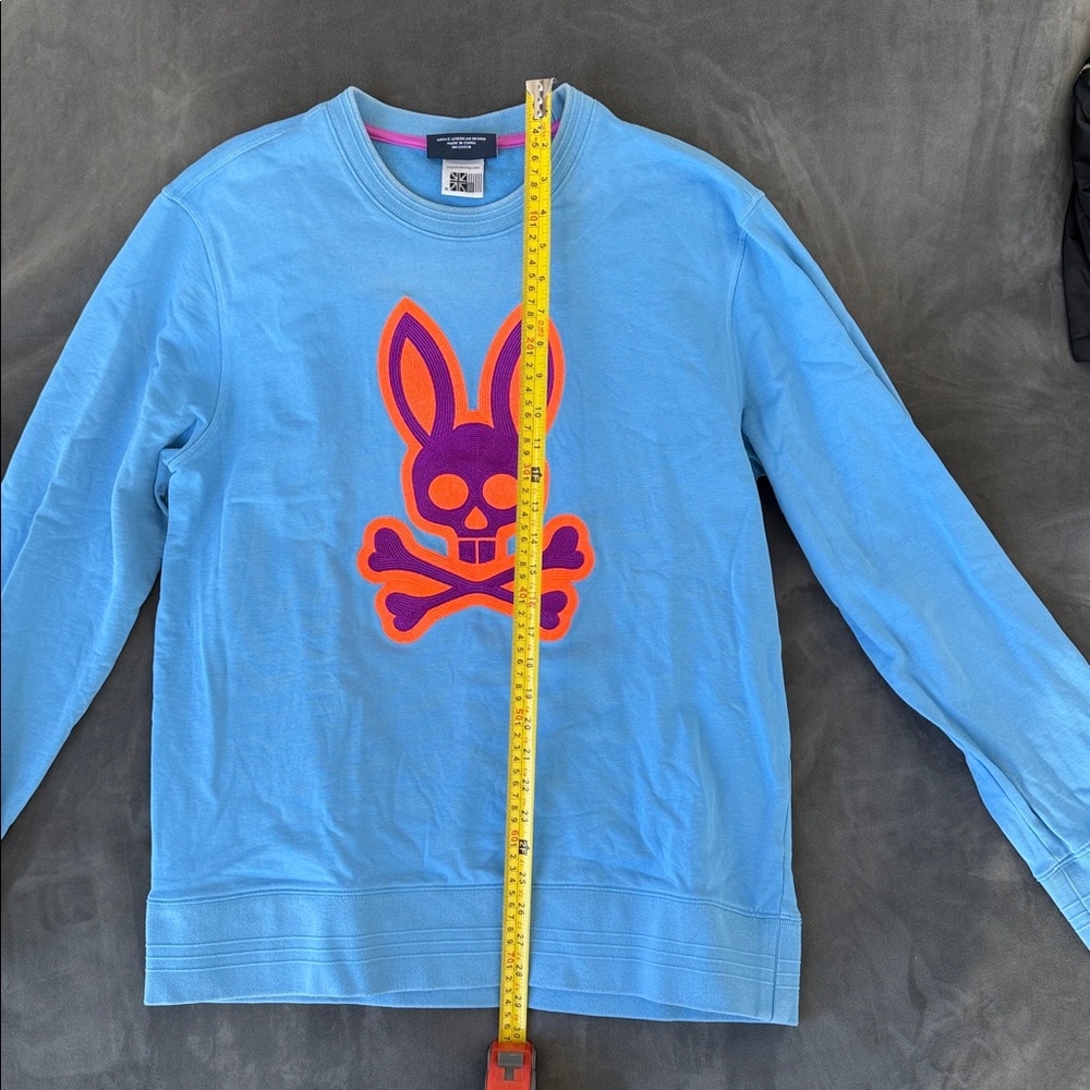 Psycho Bunny Light Blue Sweatshirt with Orange Logo - Picture 4 of 4